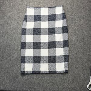 Women's Banana Republic Blue and White Checked Pencil Skirt Size O